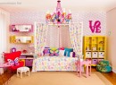 quarto-infantil-feminino-bolinhas-coloridas Créditos: quartodebebe.net